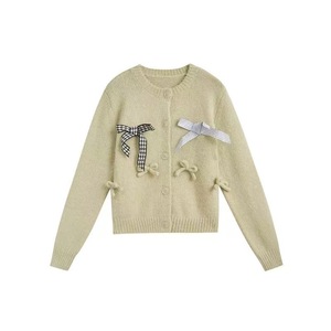 Casaco Feminino de Moda com Manga Longa e Gola Redonda, Cardigan Curto em Tecido Liso para Inverno e Outono, Tamanho Plus para Primavera - Product Image 4