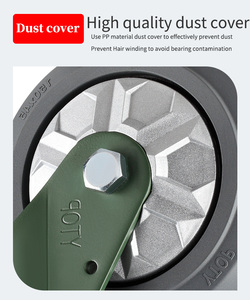 4 인치 산업용 고무 카트 바퀴 회전 잠금 캐스터 헤비 듀티 고무 캐스터 바퀴 - Product Image 3