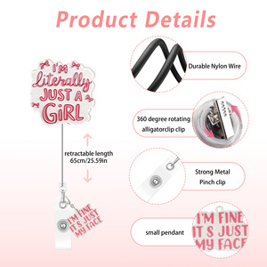 คลิปหนีบป้ายชื่อแบบม้วนเก็บได้ วัสดุพลาสติก ABS คุณภาพดี พร้อมจี้ห้อยขนาดเล็ก หมุนได้ เหมาะสำหรับแพทย์และพยาบาล - Product Image 6