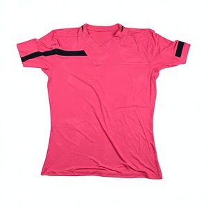 <b>Pink</b> V Neck Sports Jersey Short Sleeve <b>Football</b> Shirt Teamwear Training <b>Top</b> - Product Image 1