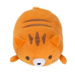 Coussin en peluche doux et long en forme de chat tigré orange, adorable jouet en peluche rond à rayures de tigre, coussin animal moelleux, cadeau pour enfants - Product Image 1