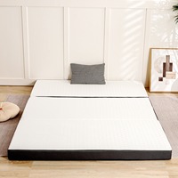 Matelas à trois volets de 4 pouces avec mousse à mémoire de forme Surmatelas pliable pour invités matelassé avec housse amovible