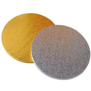 Sliver/Gold 13mm corrugated cake board round thickness paperboard cake drum