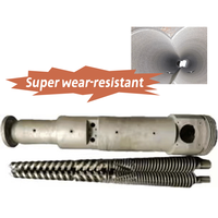 Vis et baril jumelés coniques de type standard 48/118, adaptés aux produits profilés/tuyaux en WPC/PVC, teneur en Caco3 inférieure à 100%