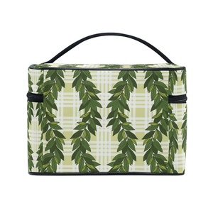 Hawaiian Maile Lei Palaka Custom Portable Zipper Train <b>Case</b> Cosmetics Storage Travel Cosmetic Bag <b>Makeup</b> Organizer <b>Case</b> - Product Image 4