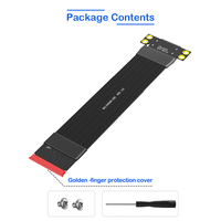 Kabel Adaptor Fleksibel HLT M.2 Key-M U.2 SFF-8611/8612 Antarmuka NVMe 2280 Oculink 4i Panjang 200mm Plug and Play Kompatibel PCIe 4.0