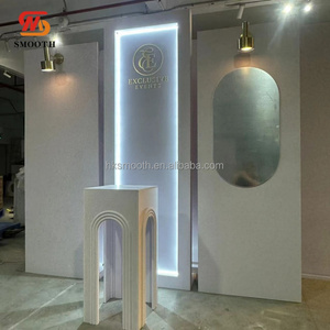 SMOOTH Traditional White Wedding Set of Acrylic PVC Arch <b>Backdrop</b> <b>Stand</b> With Light Wedding Reception <b>Backdrop</b> Design - Product Image 1