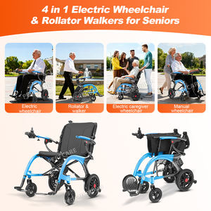 Vente chaude 2026 4-en-1 13kg <span class=keywords><strong>pour</strong></span> personnes âgées, handicapées et aidants 360 °   Fauteuil roulant électrique à commande arrière en carbone avec frein électromagnétique - Product Image 3