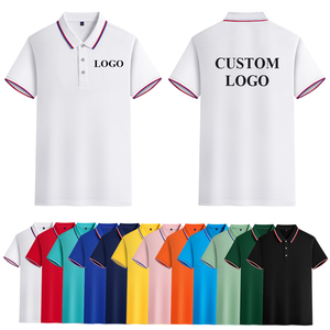 Custom Logo Polo T-Shirts Unisex Plain Print Wholesale Short Sleeve T-Shirts Men's Polo Shirt Blank for College Student