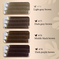 Extensions de cils bruns professionnelles, douces, naturelles, brun foncé, en plateau individuel, vente en gros, marque privée, finition mate