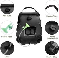 Goodwin 4L PVC Sac de douche solaire avec eau chaude commutable à 45 °C pour camping, plage, natation, voyage en plein air et randonnée