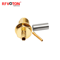 Conector RF Hembra SMA Recto para Montaje en Panel con Tornillo de 19 mm para Cable RG316 RG174