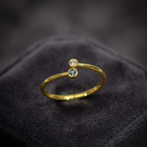 Customizable 925 Silver Plated Minimal Natural London Blue Topaz Cubic Zirconia <b>Ring</b> Ready Ship Wedding Engagement Gift Party - Product Image 3