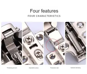 Bisagra <span class=keywords><strong>de</strong></span> cierre suave hidráulica gruesa 0,8 para puerta <span class=keywords><strong>de</strong></span> acero laminado en frío fijo, gabinetes <span class=keywords><strong>de</strong></span> copa <span class=keywords><strong>de</strong></span> 35mm <span class=keywords><strong>de</strong></span> diámetro para dormitorio, sala <span class=keywords><strong>de</strong></span> estar moderna - Product Image 3