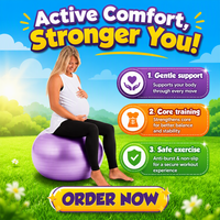 Ballon de grossesse éco-responsable Core Balance 65 cm avec pompe, anti-éclatement, antidérapant, pour l'accouchement, les exercices prénatals et le massage, violet