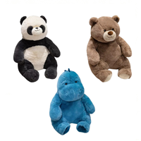 Peluche Panda Kawaii, jouet réconfortant en velboa, coton PP brodé, peluche super douce, 50-80 cm, design personnalisé, cadeau d'anniversaire pour enfants