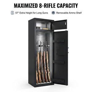 Grand coffre-fort en acier avec intérieur perforé, casier de rangement tactique avec boîte à munitions intégrée pour la sécurité à domicile et au bureau - Product Image 4