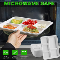 Plateau à compartiments écologique Emballage en plastique biodégradable Assiettes amidon de maïs Assiettes jetables Thali combo pack