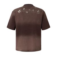 T-shirt Homme Personnalisé de Haute Qualité 300G, Style Urbain Américain Tendance, Marque Post-Apocalyptique, Lavage Effet Vieilli, Grammage Lourd