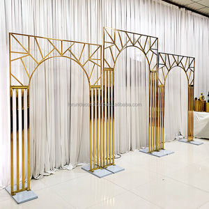 FURUN Metal dorado media luna creciente boda arco medio círculo arco anillo telón de fondo soporte de exhibición para fiesta boda decoración - Product Image 6