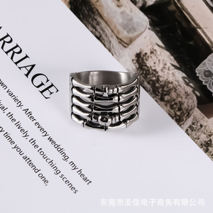 Titanium Steel Skeleton <b>Ring</b> SA569 Men's Punk Jewelry Gift Fashion <b>Rings</b> - Product Image 2