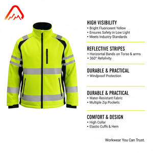 Giacca a guscio morbido impermeabile impermeabile con cerniera resistente al vento di alta qualità in argento nastro di trasferimento termico Casual in poliestere - Product Image 3