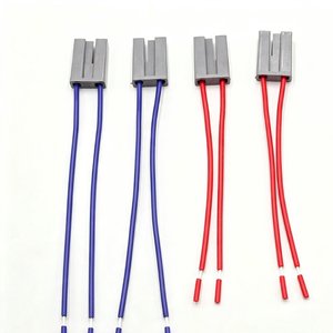 2针灰色塑料公头连接器预压接线束定制颜色PVC绝缘电缆组件，适用于家用电器 - Product Image 1