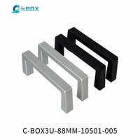 Guidon avant chinois Bentai, C-BOX, largeur 122 mm, finition anodisée argent-blanc, 4U 133,4 mm, 10501-018, montage vertical/angulaire