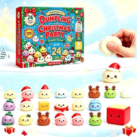 Approvisionnement stable, sans pression de stock : Calendrier de l'Avent de Noël, Boîte mystère de compte à rebours en forme de dumpling souple, Jouets sensoriels squishy