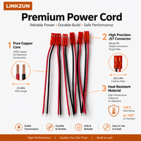 Kabel Harness Konektor JST PH 2.0mm 2-Pin, Perakitan Kabel Kustom 22AWG 100mm untuk Baterai Vacuum Cleaner dan Sikat Lantai