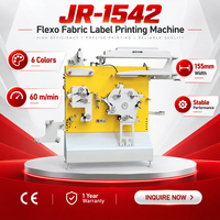 Machine d'impression flexographique à grande vitesse JR-1542 pour étiquettes textiles, 60 m/min, pour la production d'étiquettes tissées en nylon, coton et satin