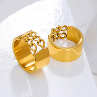 Craft Wolf Mode Herrenschmuck Metallguss 18k Vergoldeter Doppelketten-Breitring Schmuck Direkt vom Hersteller Maßanfertigung