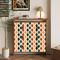 Papier peint auto-adhésif PVC 3D géométrique moderne imperméable de 45 cm de large pour chambre/salon/hôtel – Vente en gros