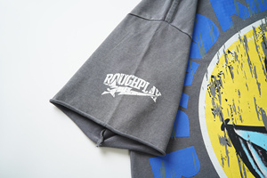 Camisetas de Hombre Heavyweight Hot Diamond Rough Play, Camiseta de Manga Corta con Estampado Gráfico de Calavera Lavada al Ácido, Marca RoughPlay para Hombre - Product Image 6