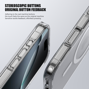 Coque magnétique 2-en-1 transparente pour iPhone 16 17 Pro Max, Housse magnétique anti-jaunissement en TPU+PC, Coque antichoc intégrale 360° - Product Image 6