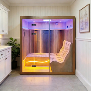 Indoor Far Infrared Sauna Room 3 Person Family Size Health Care Spa Sauna Room with Panel - Product Image 1