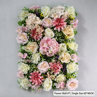Panel Dinding Bunga Artifisial Pesta, Campuran Mawar Hydrangea Sutra, Latar Belakang Dekorasi Pernikahan, Pesta, Jendela Mal, Grosir