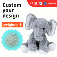 Peluche personnalisée lestée, animaux en peluche, éléphant, dinosaure, peluche douce et moelleuse chauffée au micro-ondes, personnalisable