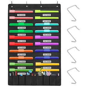 40 Pocket <b>Large</b> Capacity File Storage Bag Organizer Over the Door Wall Document Holder Bag - Product Image 1