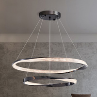 Lustre LED moderne doré en métal avec télécommande pour salle à manger, îlot de cuisine, villa, salon - Vente en gros OEM