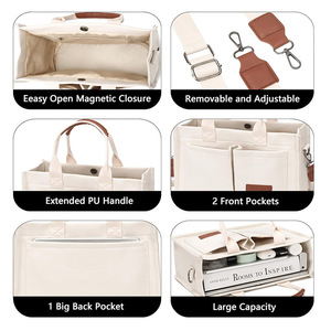 Tùy chỉnh <span class=keywords><strong>Canvas</strong></span> <span class=keywords><strong>Tote</strong></span> <span class=keywords><strong>Bag</strong></span> đối với phụ nữ với Túi máy tính xách tay làm việc Crossbody Ví tất cả mọi thứ Vai <span class=keywords><strong>Tote</strong></span> Túi hàng ngày Satchel Túi xách - Product Image 3