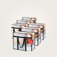Lot de 6 sacs de rangement pliables transparents et imperméables avec poignée renforcée, capacité 40L, pour couvertures, vêtements, jouets, gain de place dans le placard