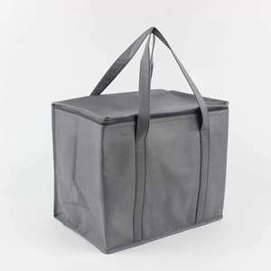 Custom Large Heavy Duty Insulated Aluminum Foil Cooler <b>Bag</b> Washable Collapsible Ice <b>Cooling</b> <b>Bag</b> with Reinforced Side Handle - Product Image 5