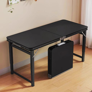 <b>Folding</b> Rectangular <b>Metal</b> <b>Table</b> For Outdoor Use Portable Camping Picnic Street Vendor Night Market Minimalist Design - Product Image 1