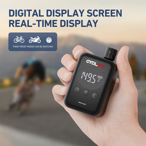 CYCLAMI Pompe à air électrique portable personnalisée 150 PSI pour <span class=keywords><strong>vélo</strong></span>, mini manomètre numérique LCD, adaptateur de <span class=keywords><strong>valve</strong></span> Type-C haute performance - Product Image 2