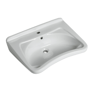 Lavabo Blanco Semi-Encimero de 66 cm de Longitud para Personas Mayores - Product Image 1