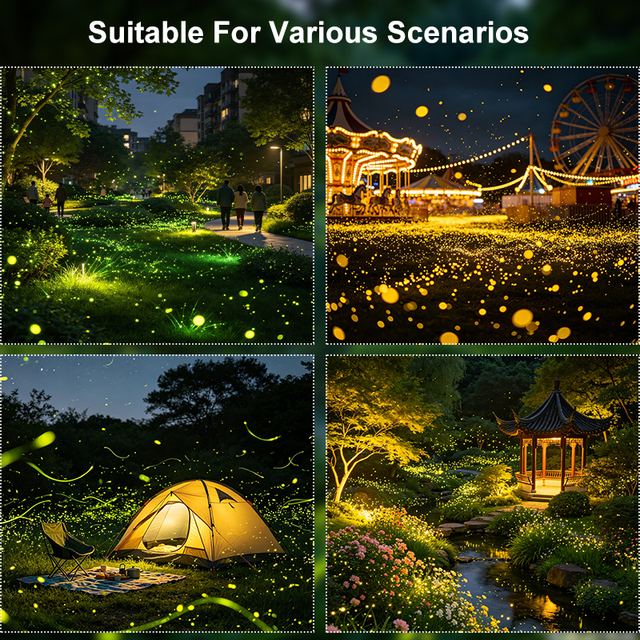 High-quality Dynamic Breathing Firefly Laser Projection Light Outdoor Waterproof Park Lighting Projection Sign Projector