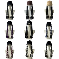 Casquette de baseball vintage personnalisée en sergé pour femme, avec extensions de cheveux longs torsadés en coton, ajustable, pour tresses box braids – Vente en gros