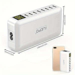 Venta al por mayor OEM personalizado 40W <span class=keywords><strong>Multi</strong></span> USB cargador 8 puertos adaptador de cargador de teléfono móvil LVD pantalla Muti función Usb cargador de teléfono - Product Image 3