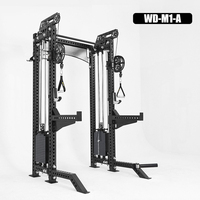 WENDY Smith Machine Squat Rack Comercial, Rack de Entrenamiento de Expansión Infinita, Multifuncional, de Acero, No Plegable, Completo para Gimnasio